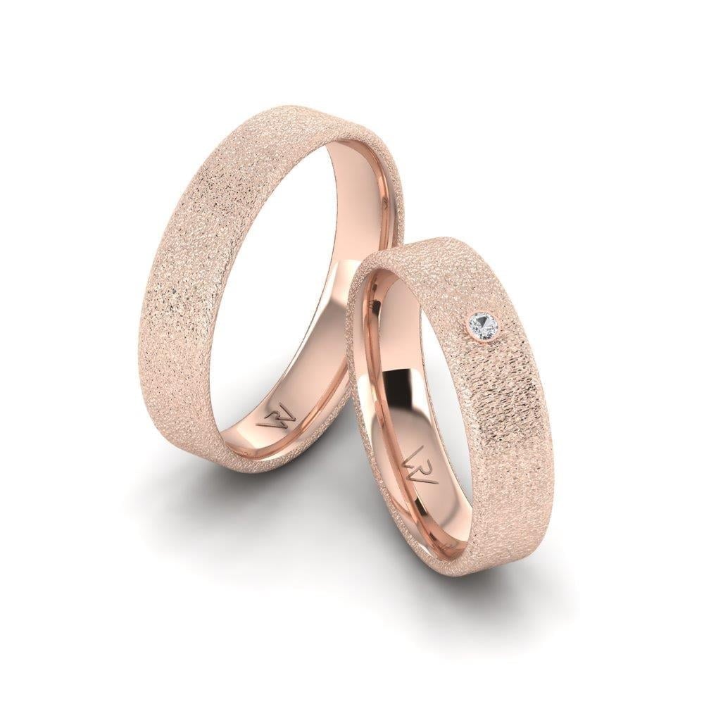 Alliances en Argent Plaqué Or Rose couple Eterinty Oxyde de Zirconium