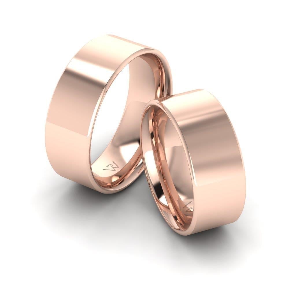 Alliances en Argent Plaqué Or Rose couple Féérie