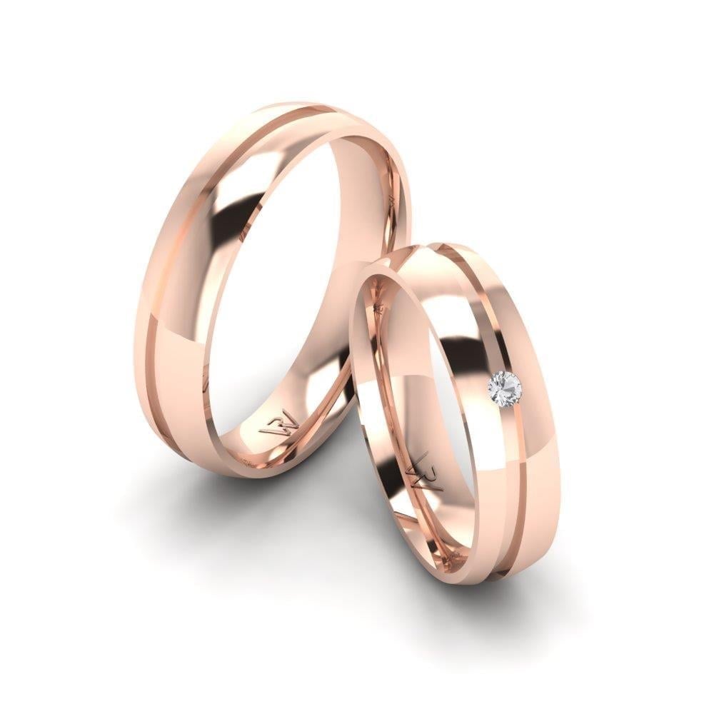 Alliances en Argent Plaqué Or Rose couple Dreampromise Oxyde de Zirconium
