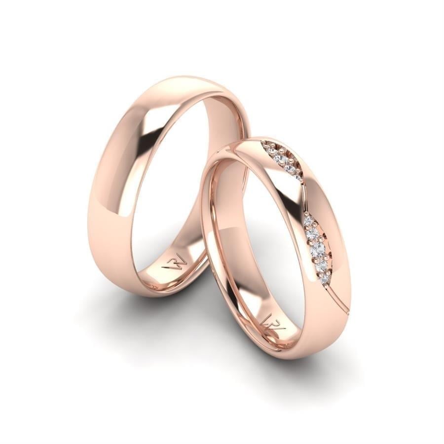 Alliances en Argent Plaqué Or Rose couple Patsy