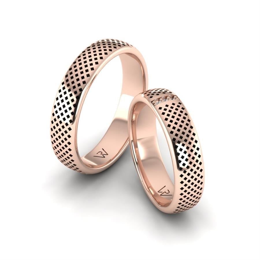 Alliances en Argent Plaqué Or Rose couple Charismatic Heaven