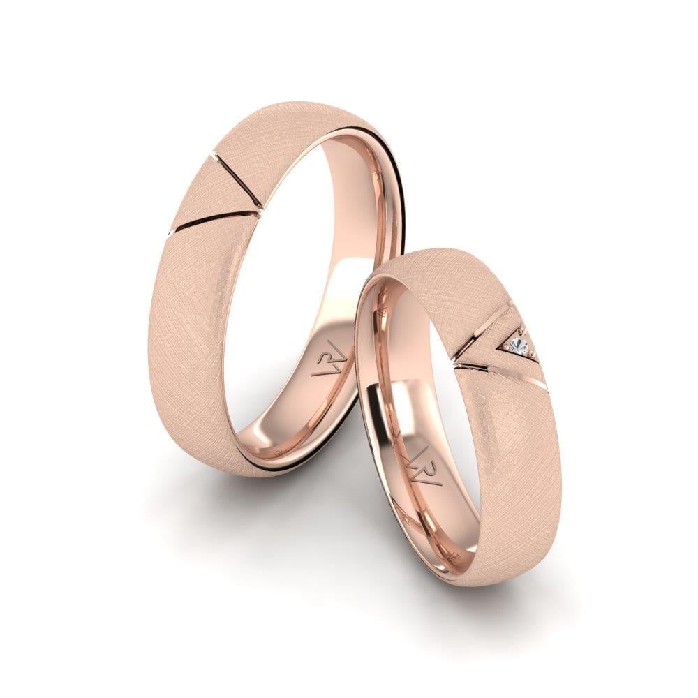 Alliances en Argent Plaqué Or Rose couple Shineify Oxyde de Zirconium