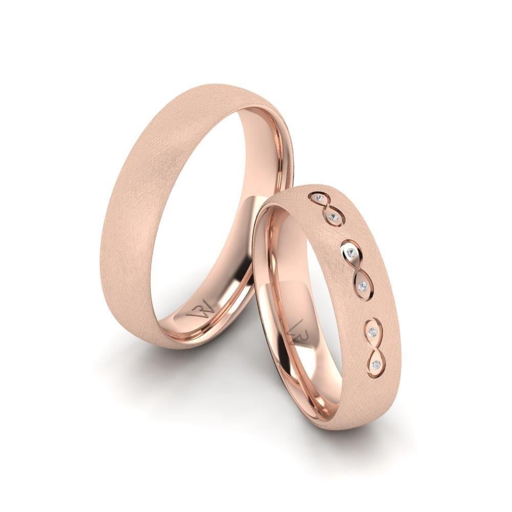 Alliances en Argent Plaqué Or Rose couple Lumina Oxyde de Zirconium