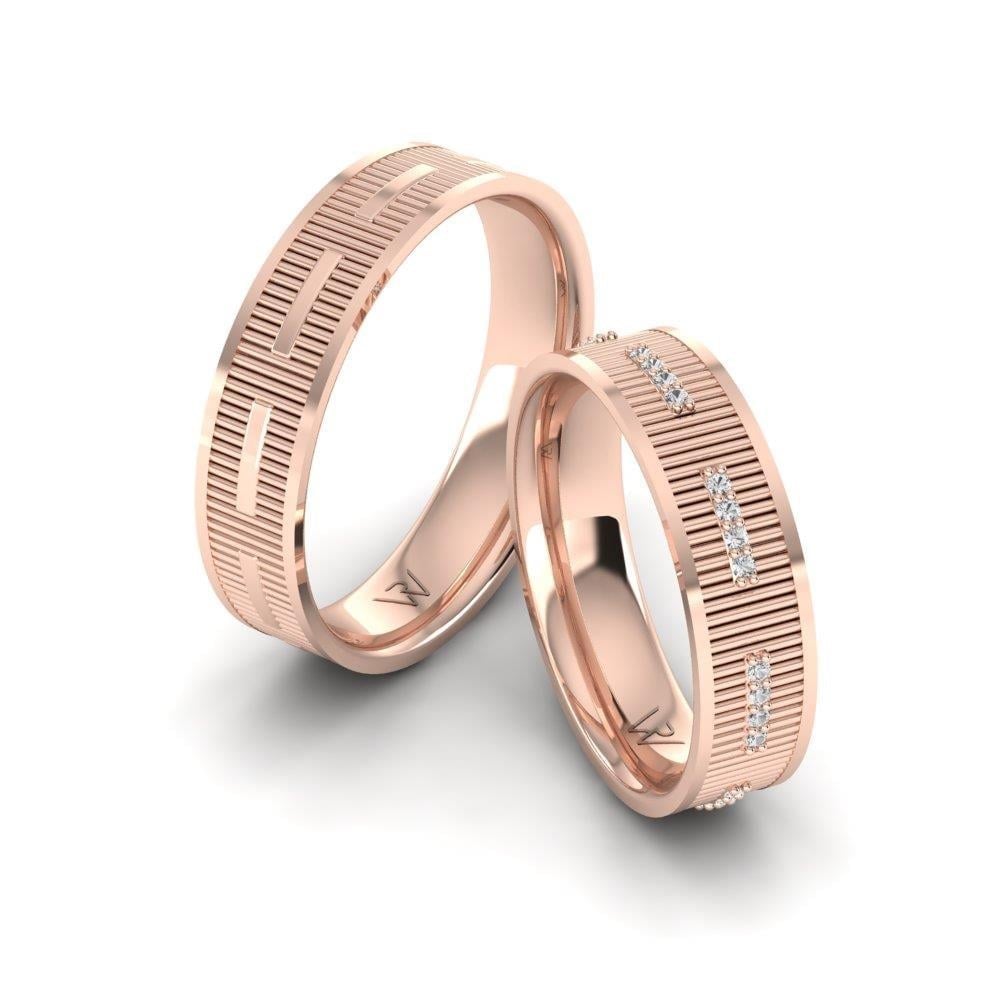 Alliances en Argent Plaqué Or Rose couple Eternique Oxyde de Zirconium