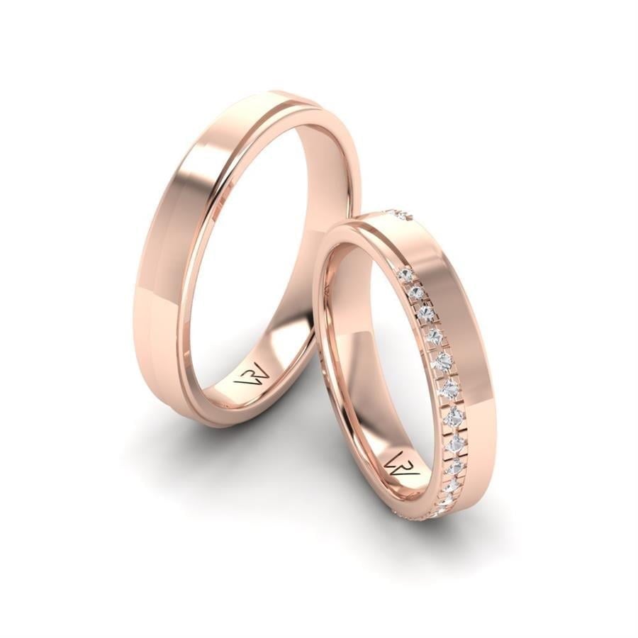 Alliances en Argent Plaqué Or Rose couple Honey