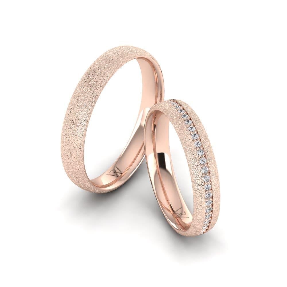 Alliances en Argent Plaqué Or Rose couple Dreamspire Oxyde de Zirconium