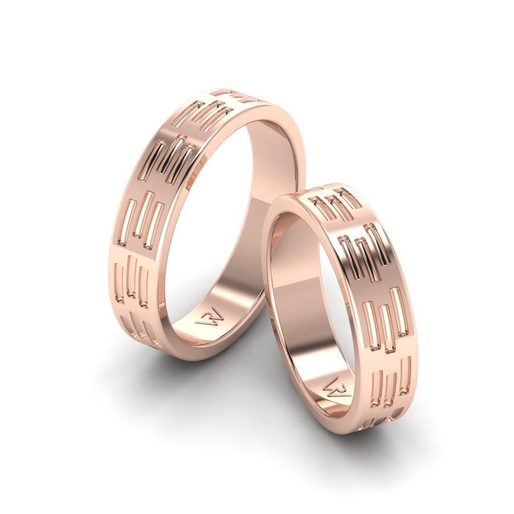 Alliances en Argent Plaqué Or Rose couple Sereneflora