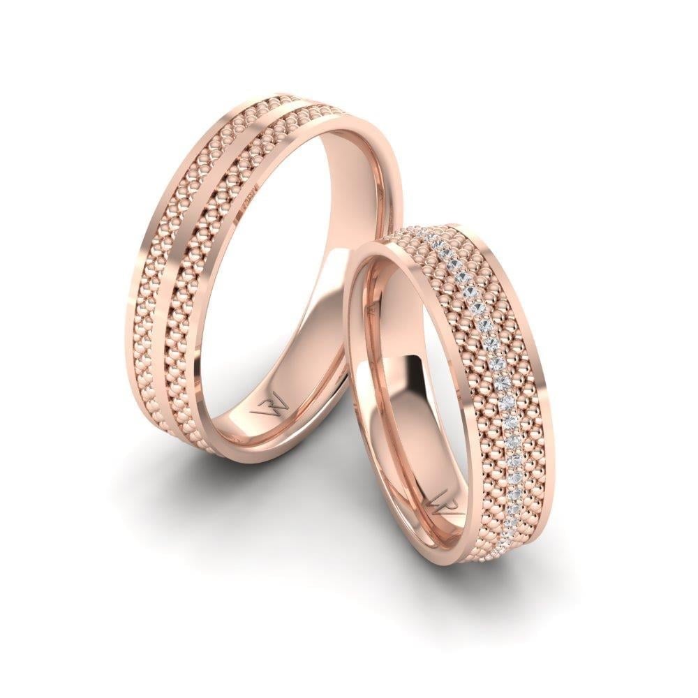 Alliances en Argent Plaqué Or Rose couple Dreamance Oxyde de Zirconium