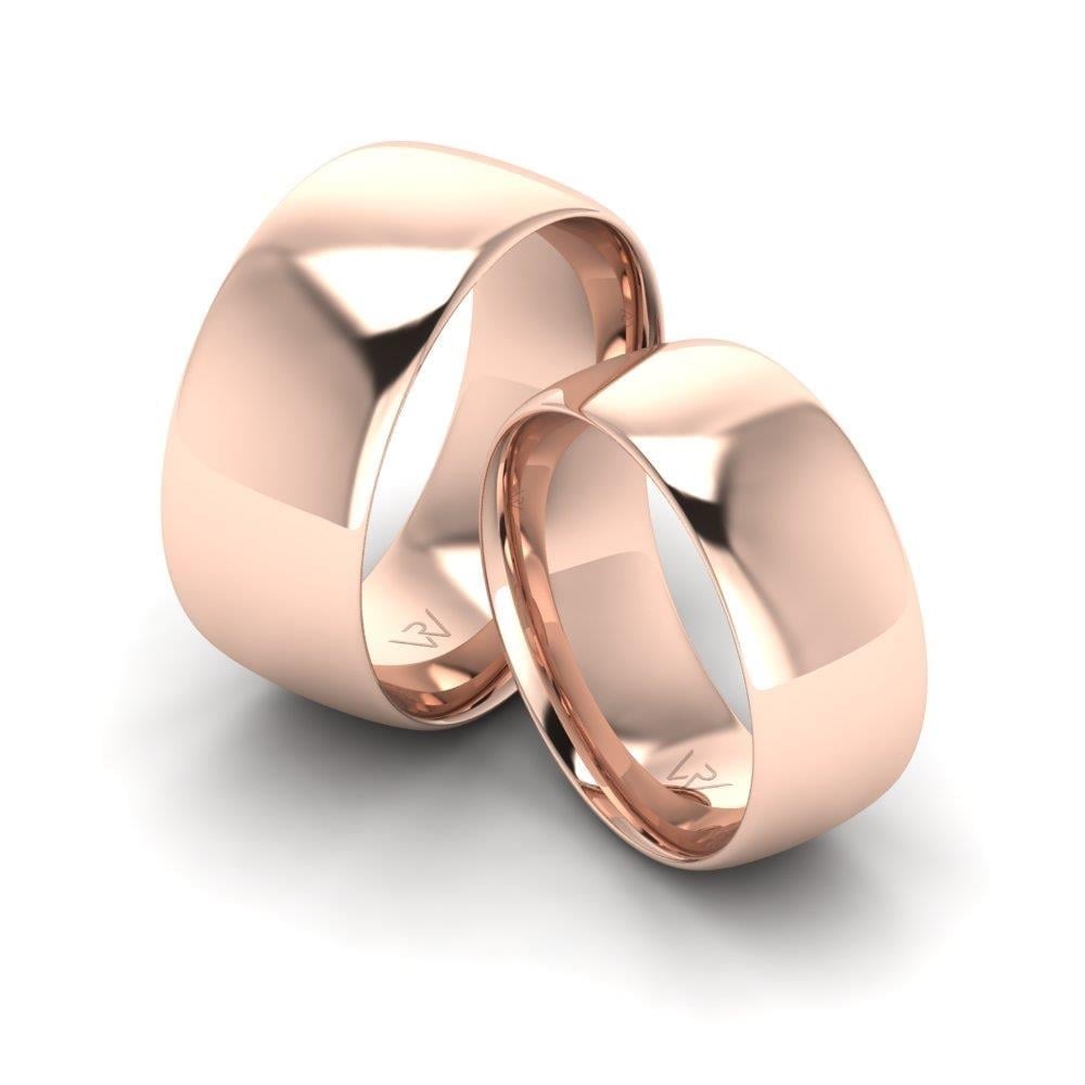 Alliances en Argent Plaqué Or Rose couple Câlin