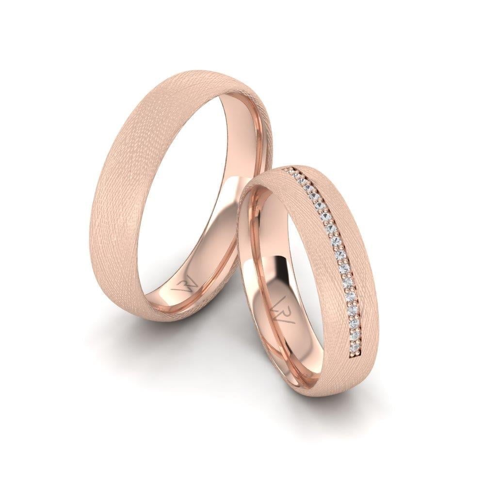 Alliances en Argent Plaqué Or Rose couple Affinara