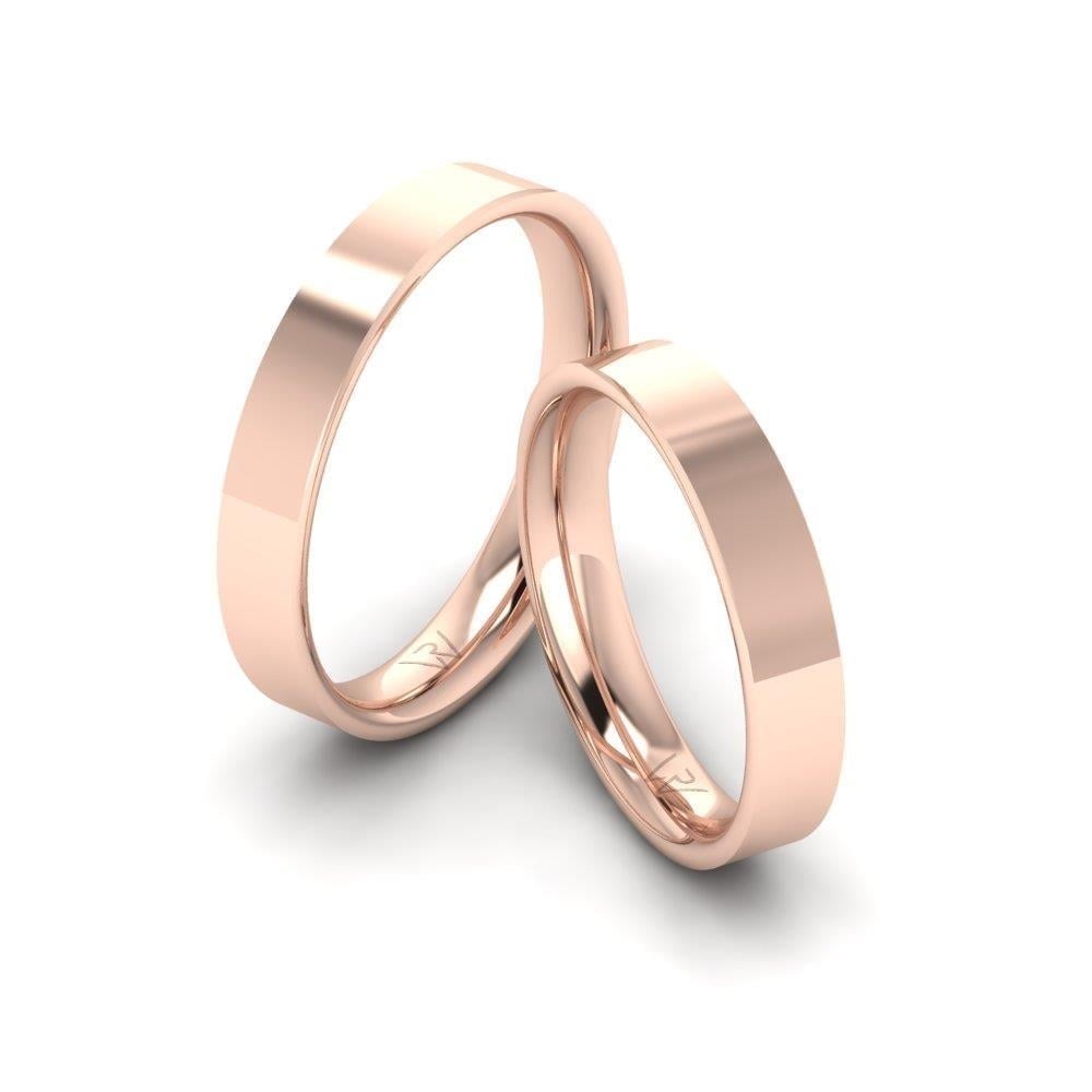 Alliances en Argent Plaqué Or Rose couple Émotion