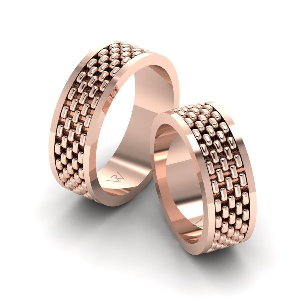 Alliances en Argent Plaqué Or Rose couple Doux