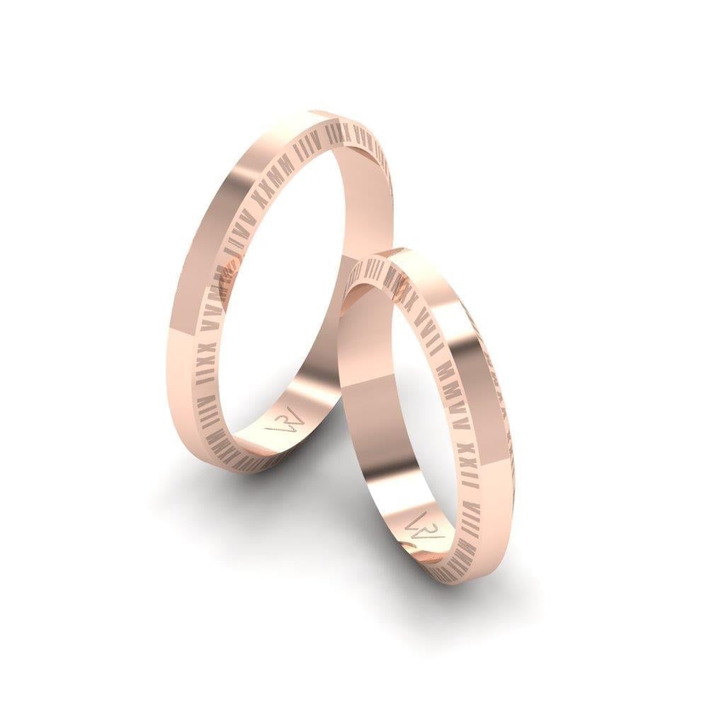 Alliances en Argent Plaqué Or Rose couple Tulipella
