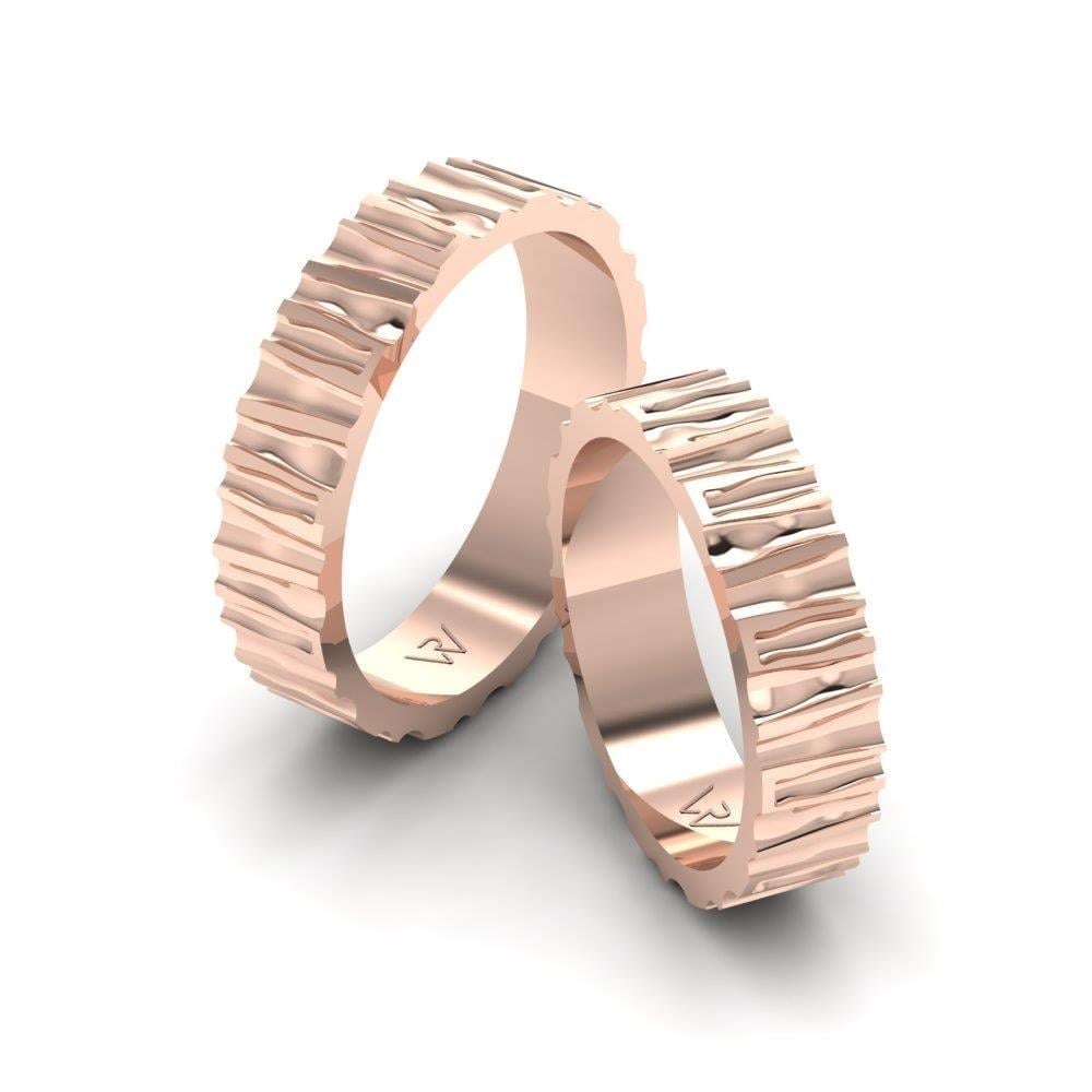 Alliances en Argent Plaqué Or Rose couple Rosybliss
