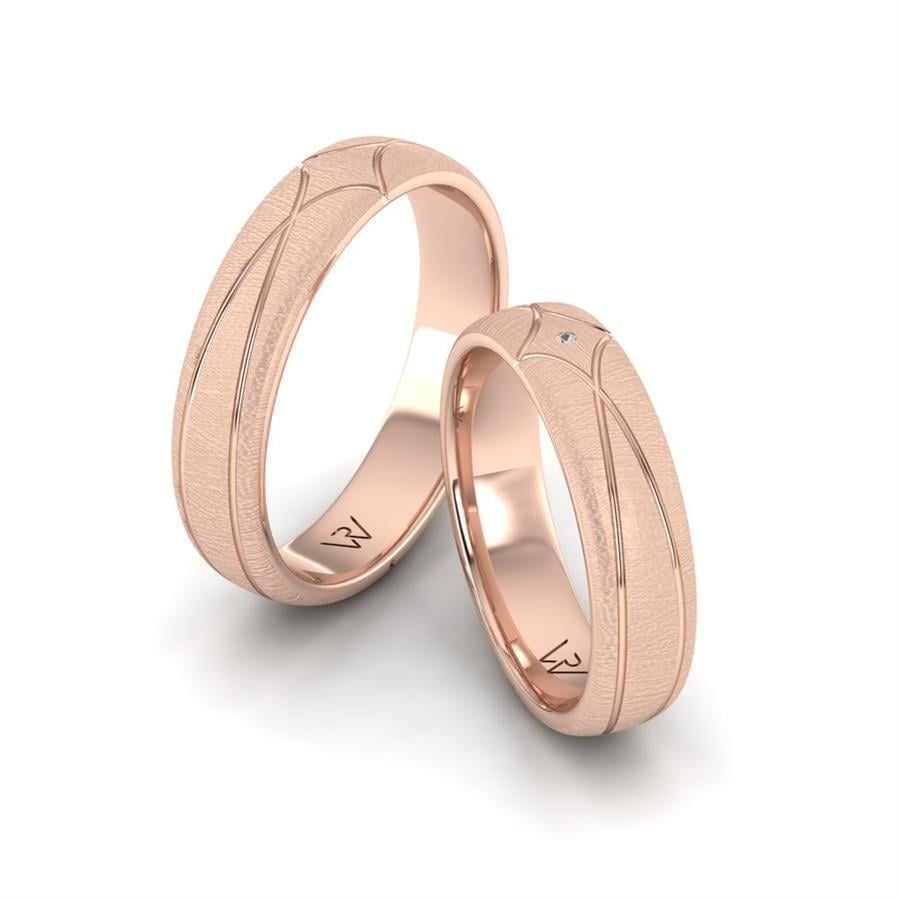 Alliances en Argent Plaqué Or Rose couple Dream
