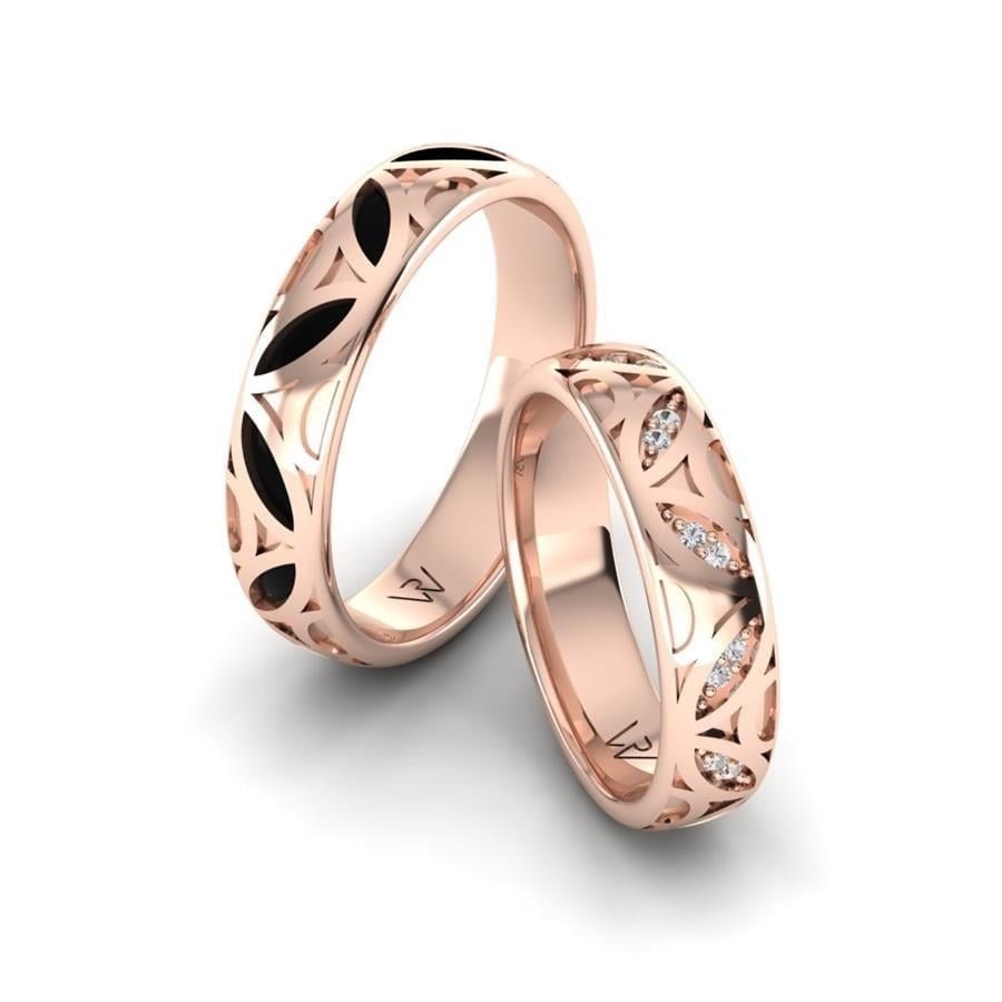 Alliances en Argent Plaqué Or Rose couple Mila
