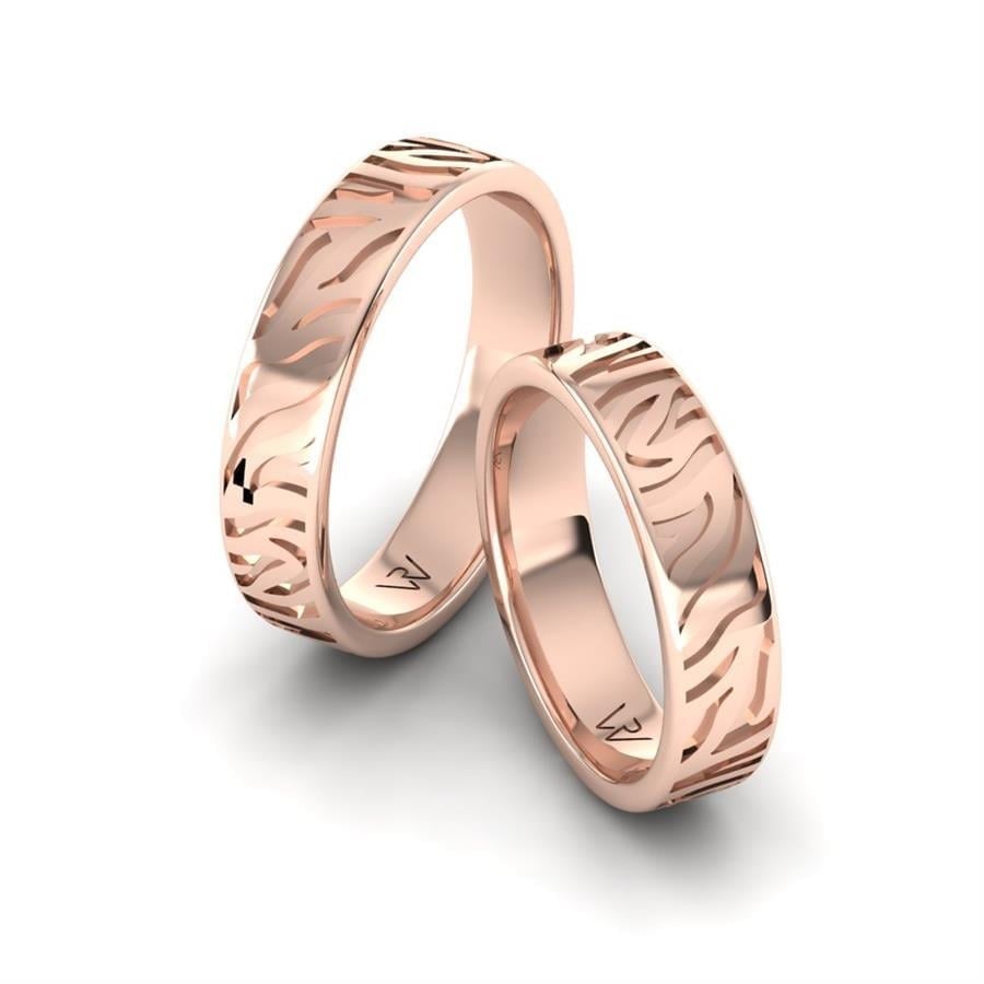 Alliances en Argent Plaqué Or Rose couple Alluring Fancy