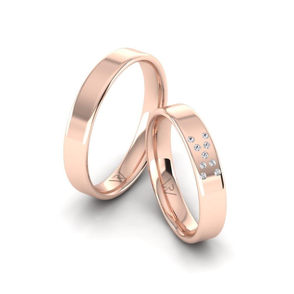 Alliances en Argent Plaqué Or Rose couple Harmonyoath Oxyde de Zirconium