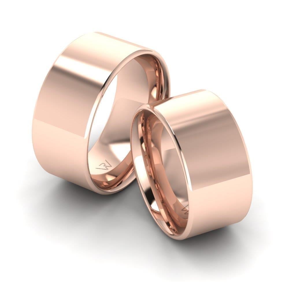 Alliances en Argent Plaqué Or Rose couple Idylle