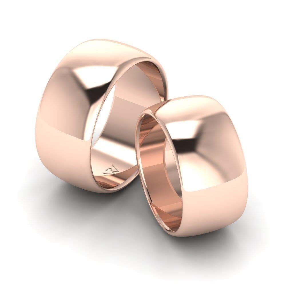 Alliances en Argent Plaqué Or Rose couple Folie