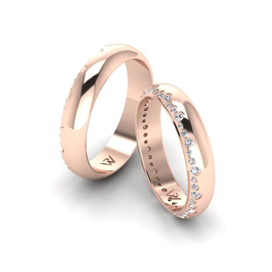 Alliances en Argent Plaqué Or Rose couple PlaisançÉ
