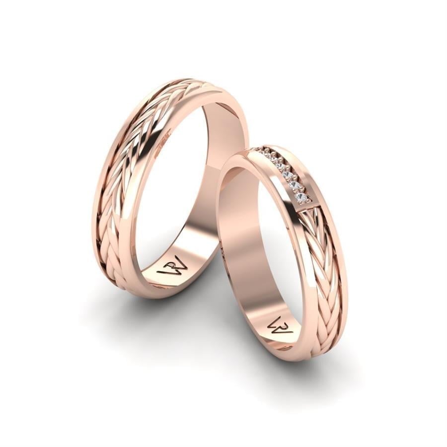 Alliances en Argent Plaqué Or Rose couple Blossmire