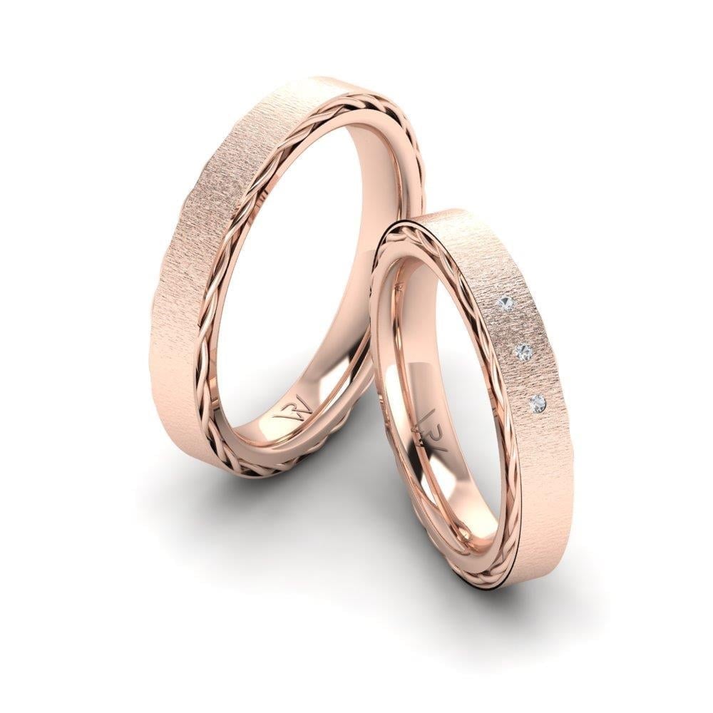 Alliances en Argent Plaqué Or Rose couple Dreamcirclet Oxyde de Zirconium
