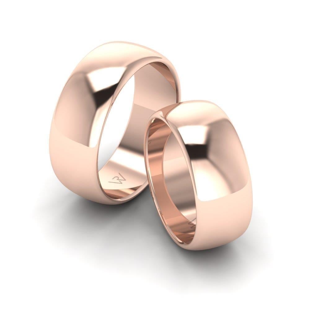 Alliances en Argent Plaqué Or Rose couple Séduction