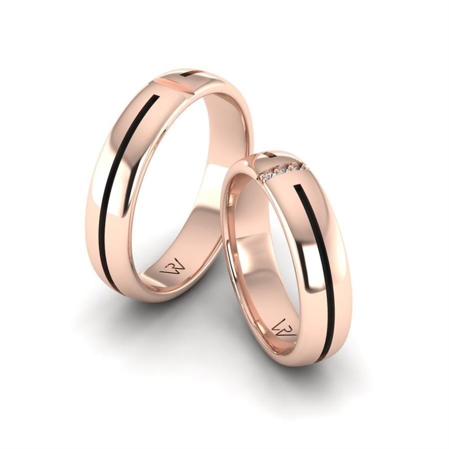 Alliances en Argent Plaqué Or Rose couple Unique Trust