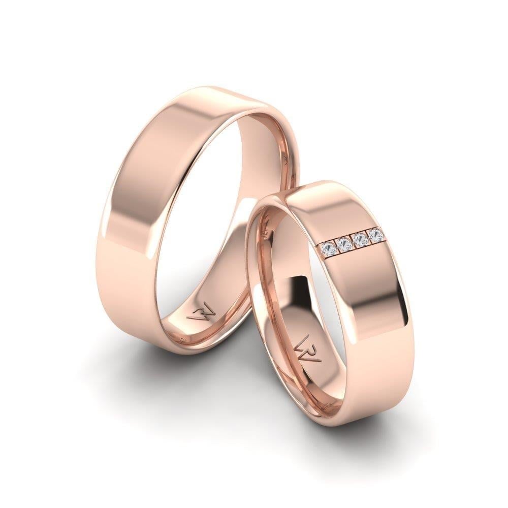 Alliances en Argent Plaqué Or Rose couple Lovelink Oxyde de Zirconium