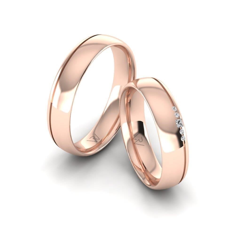 Alliances en Argent Plaqué Or Rose couple Eternalglimpse Oxyde de Zirconium