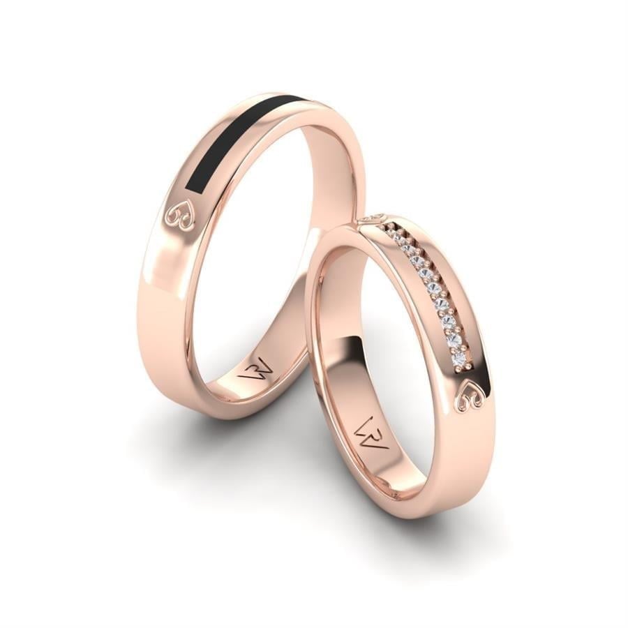 Alliances en Argent Plaqué Or Rose couple Smart Sympathy
