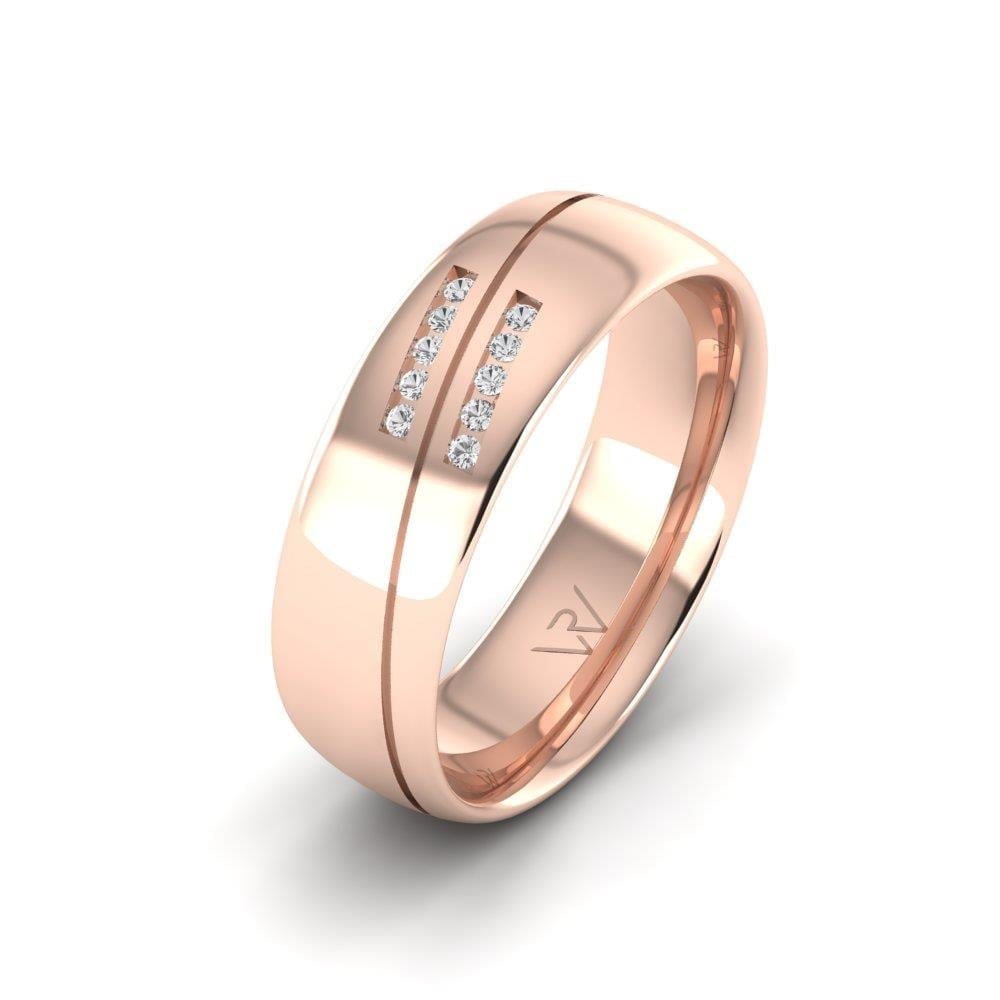 Alliances en Argent Plaqué Or Rose Femme Glowise Oxyde de Zirconium