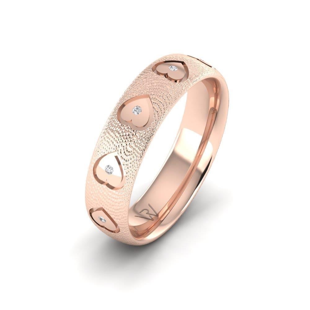 Alliances en Argent Plaqué Or Rose Femme Foreverrings Oxyde de Zirconium