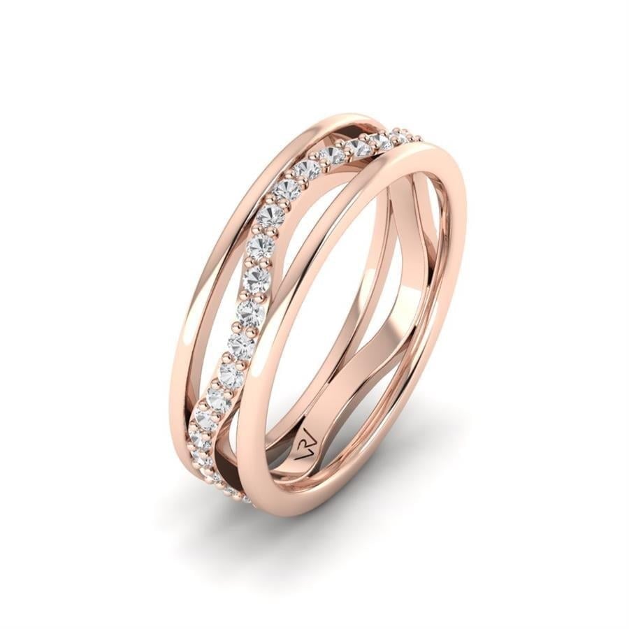 Alliances en Argent Plaqué Or Rose Femme Hilma