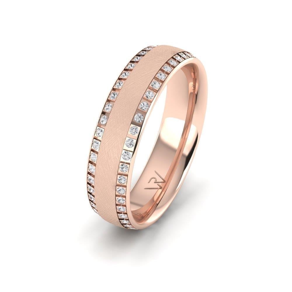 Alliances en Argent Plaqué Or Rose Femme Alygance Oxyde de Zirconium