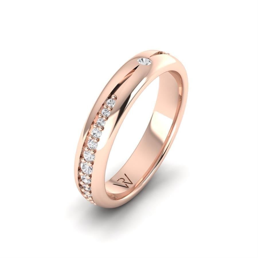 Alliances en Argent Plaqué Or Rose Femme Perle