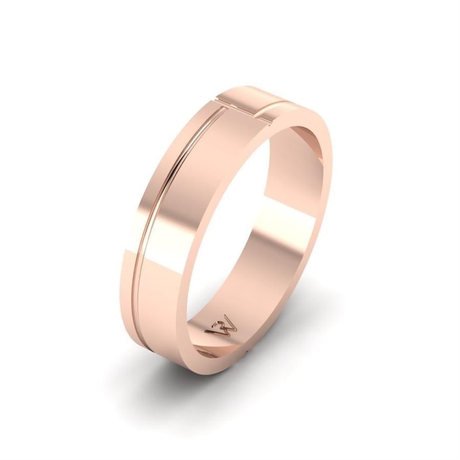 Alliances en Argent Plaqué Or Rose Homme Bouillonné