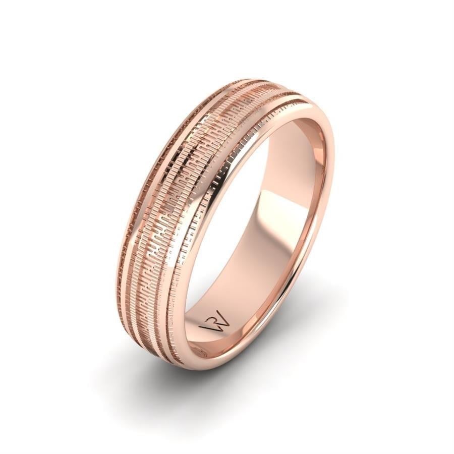 Alliances en Argent Plaqué Or Rose Homme Amoureuse
