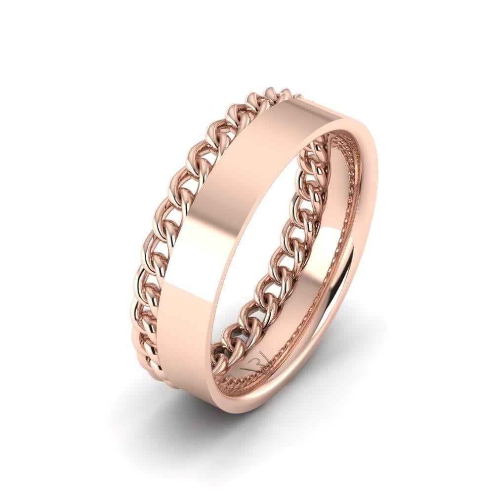 Alliances en Argent Plaqué Or Rose Homme Devotiondazzle