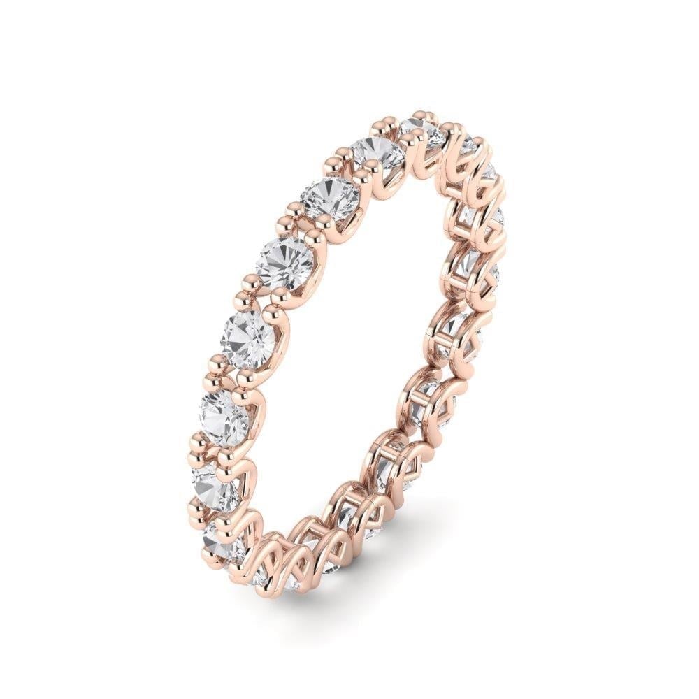 Alliances en Argent Plaqué Or Rose Homme Amour Oxyde de Zirconium