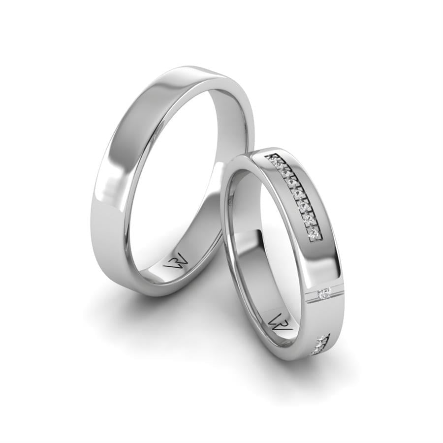 Alliances en Argent Rhodié couple Alluring Safety