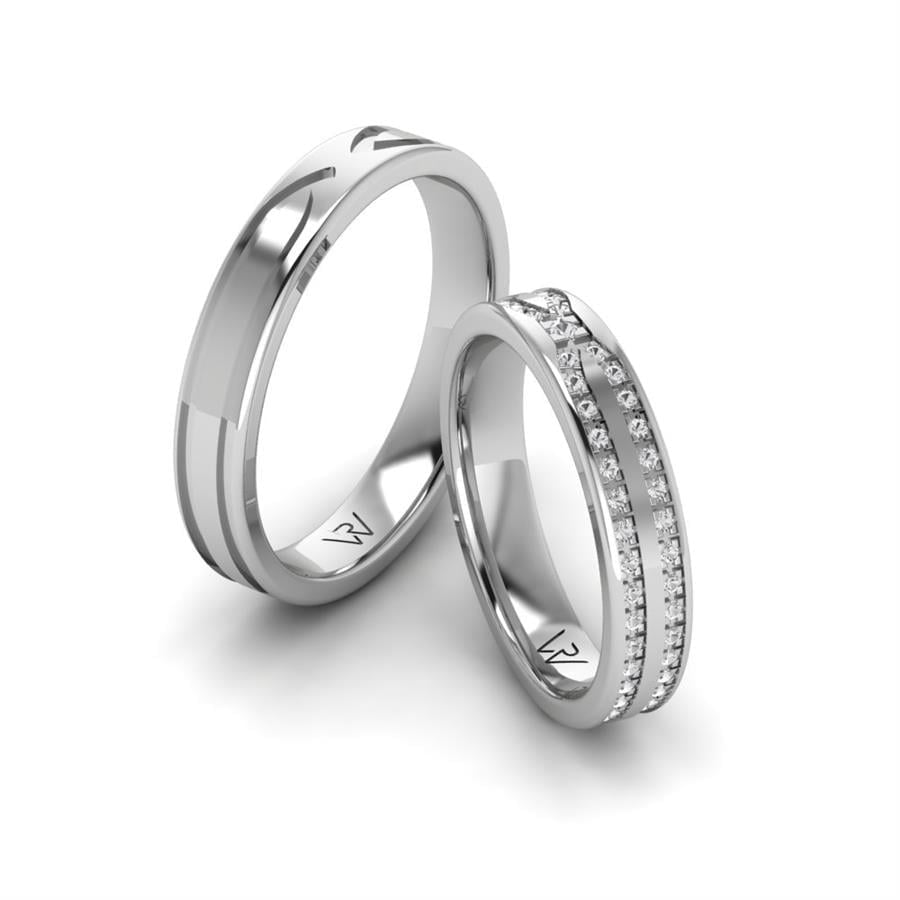 Alliances en Argent Rhodié couple Aromaflor