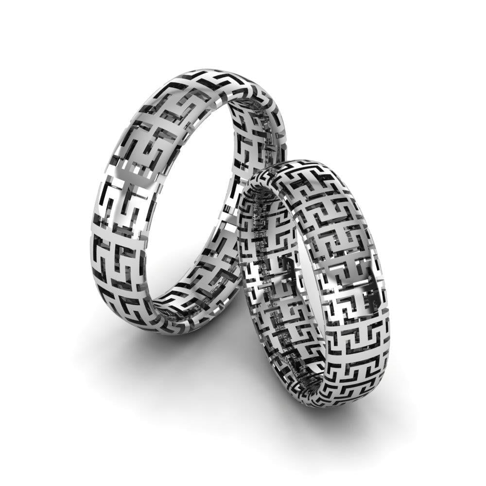 Alliances en Argent Rhodié couple Bloomheart