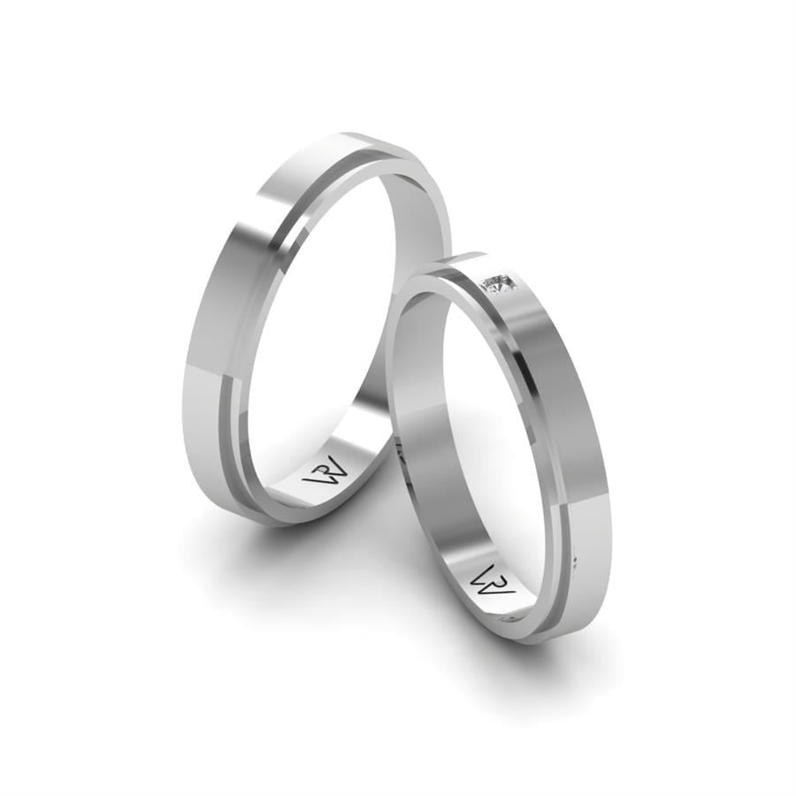 Alliances en Argent Rhodié couple Blossomex