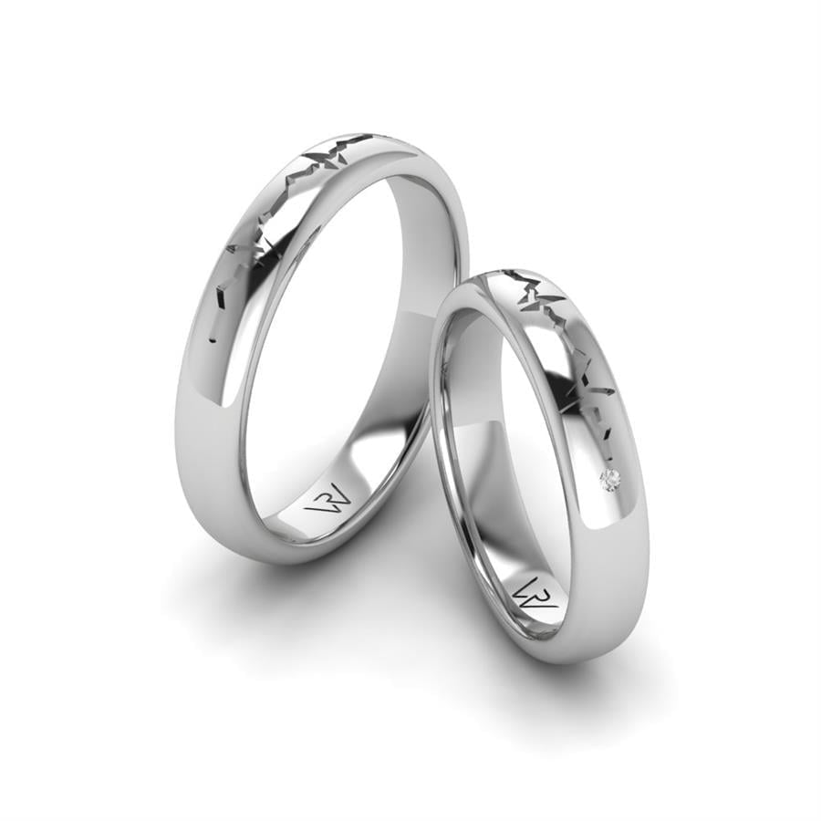 Alliances en Argent Rhodié couple Brillance