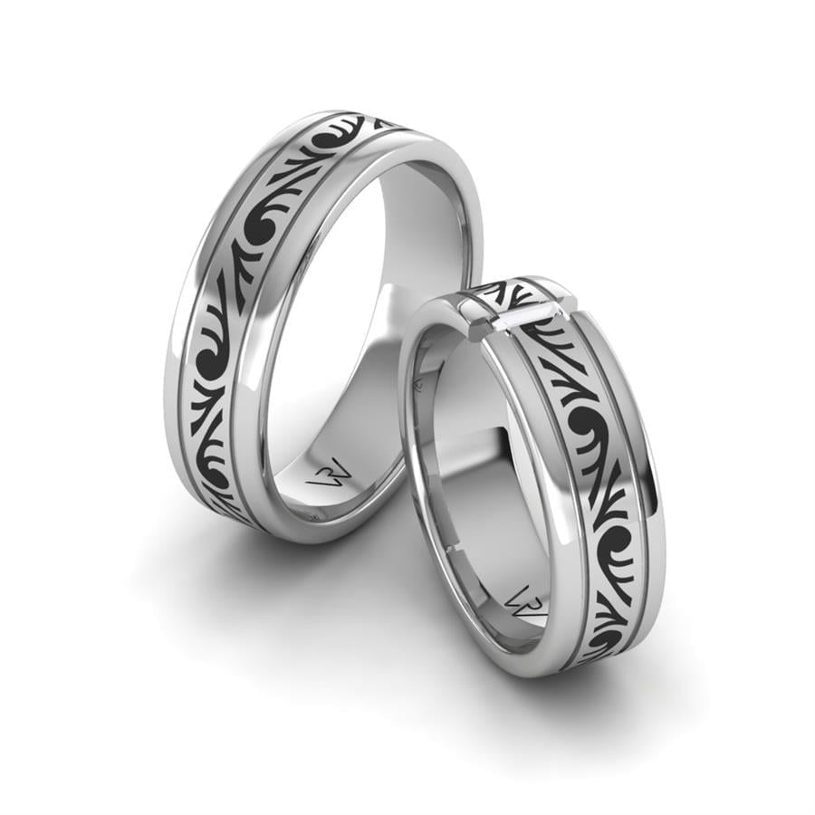 Alliances en Argent Rhodié couple C Momy