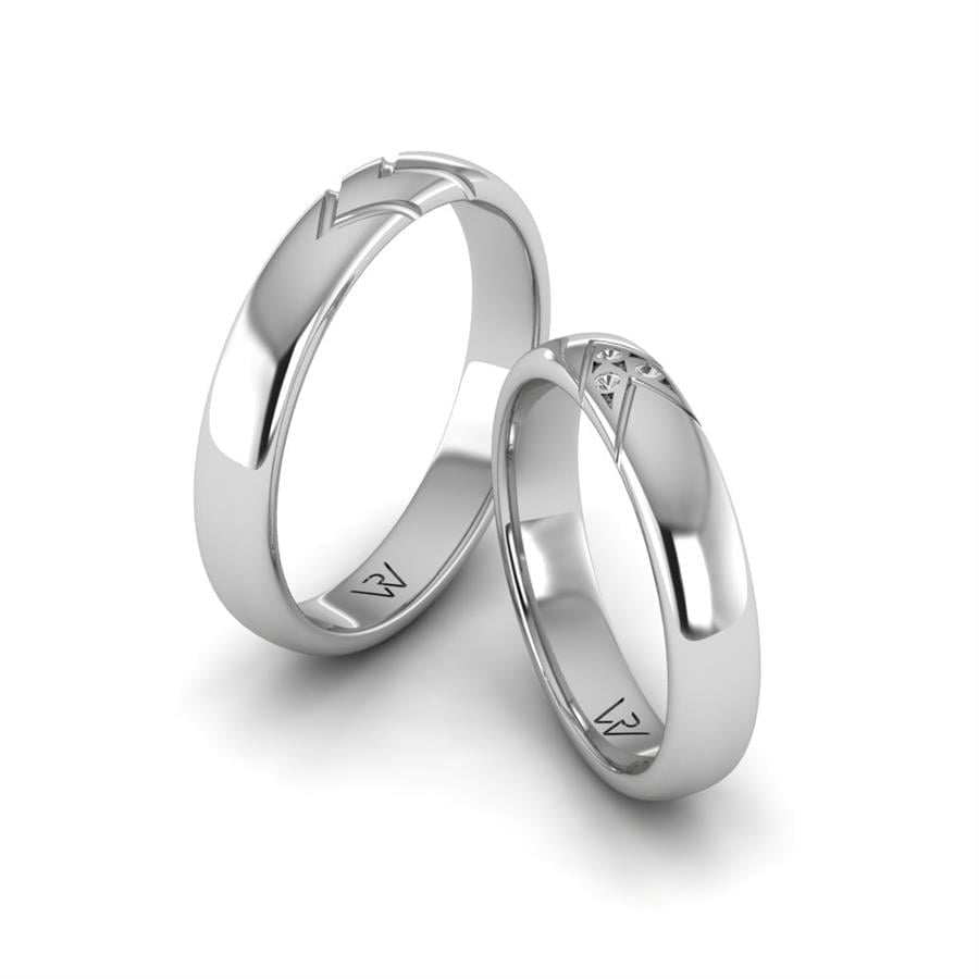 Alliances en Argent Rhodié couple Charming Diamond