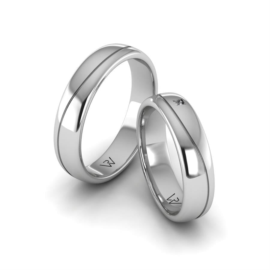 Alliances en Argent Rhodié couple Charming Silk