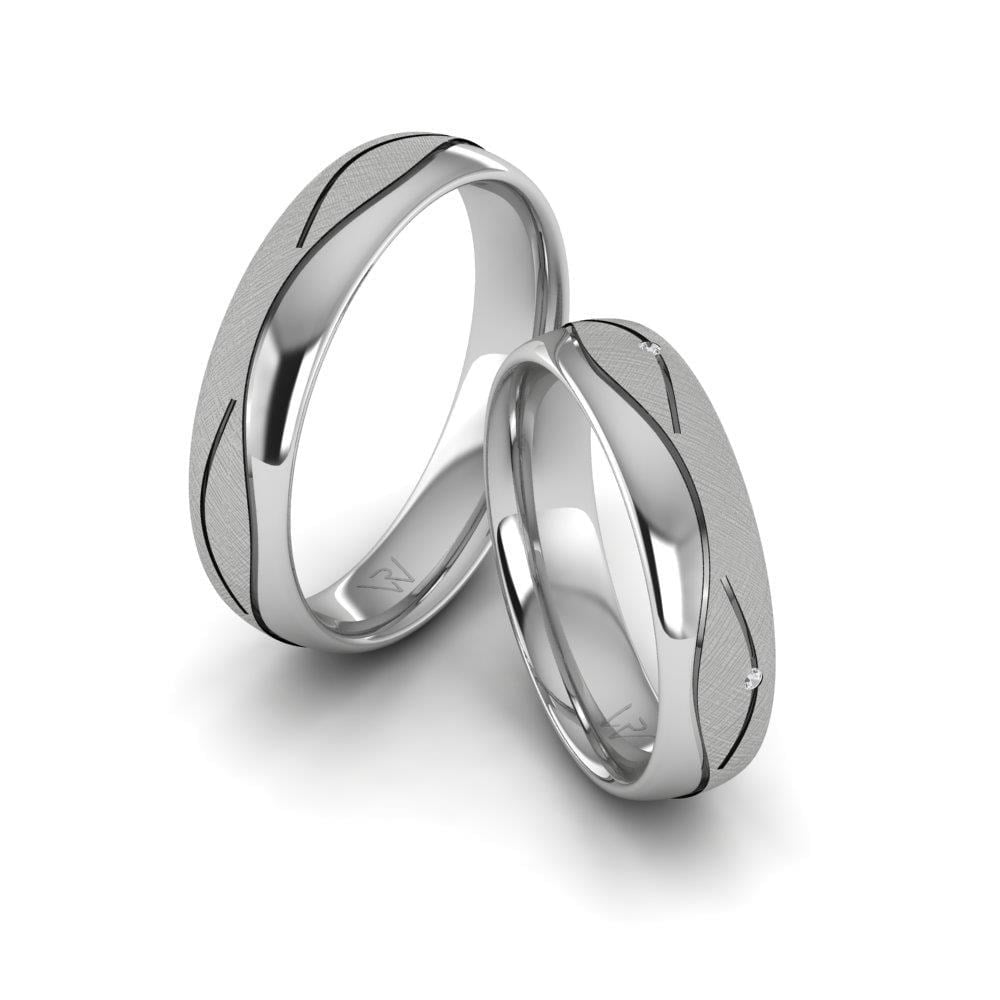 Alliances en Argent Rhodié couple Devotio Oxyde de Zirconium
